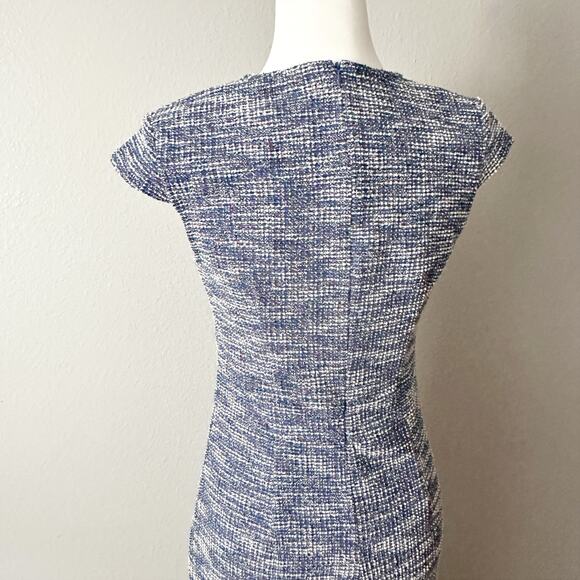 Jasambac Shimmer Tweed Bodycon Midi Dress Wrap Split Hem women’s Size Small - Picture 6 of 14